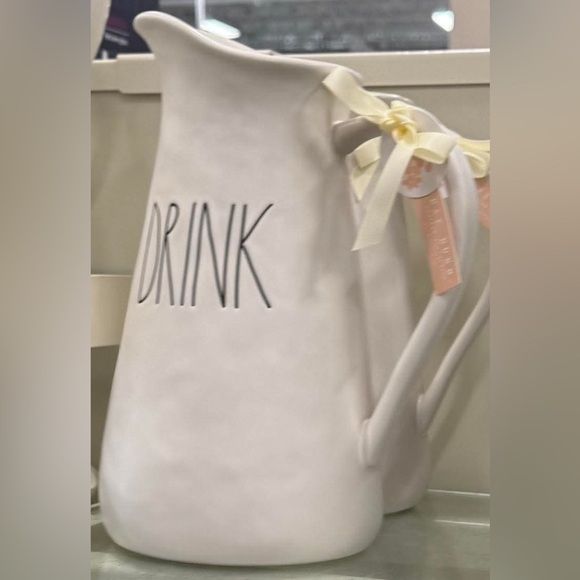 Rae Dunn White Ceramic Pitcher with 'Drink' Text - Picture 2 of 2